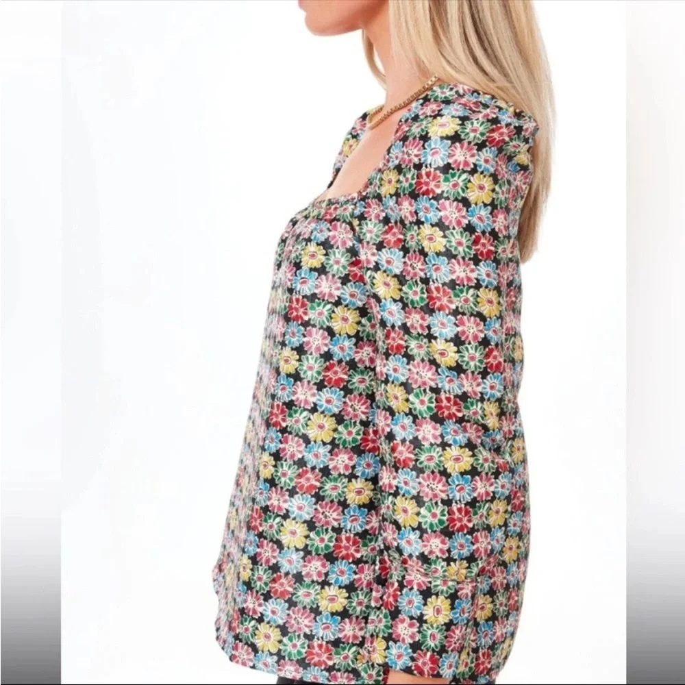 NWT Tuckernuck Punchy Jacquard Pink Emilie Blouse